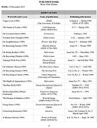 Published Short Fiction